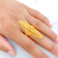 Elongated Asymmetrical 22k Gold Ring