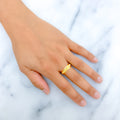 Stylish Dressy Striped 22k Gold Band