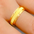 Stylish Dressy Striped 22k Gold Band