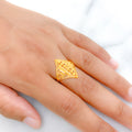 Classic Diamond 22k Gold Shaped Ring