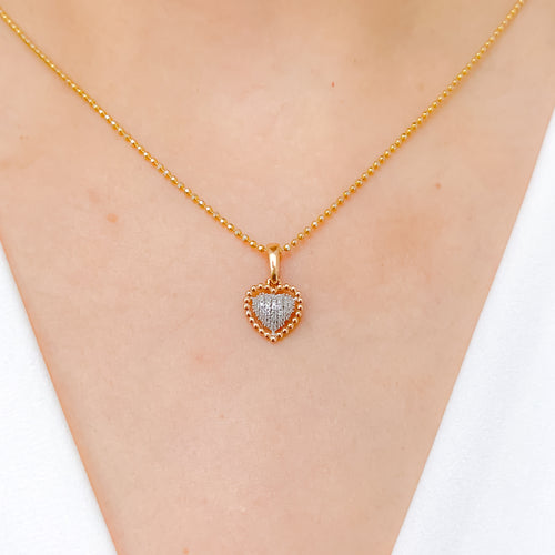 Rose Gold Heart Diamond Pendant