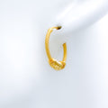 Beautiful Sparkling Hoop 22k Gold Earrings