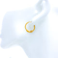 Beautiful Sparkling Hoop 22k Gold Earrings