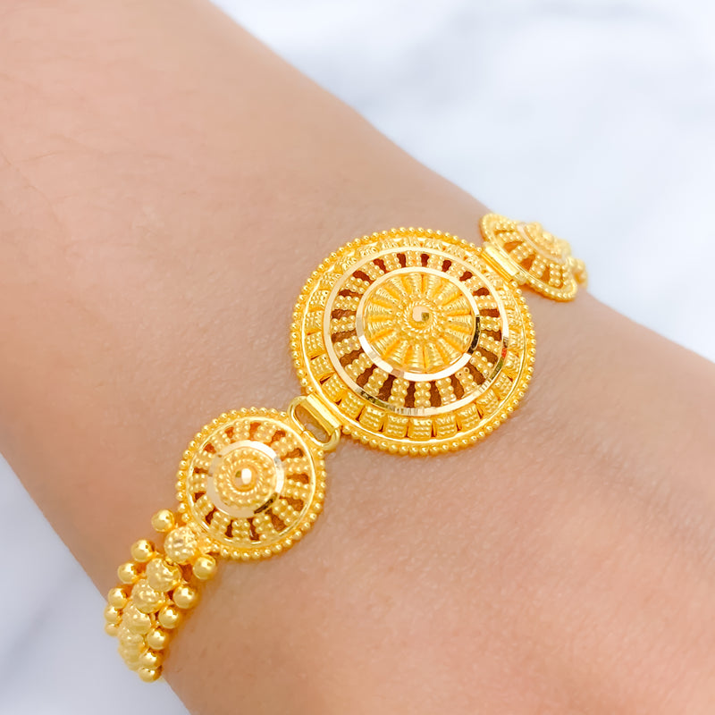 Three Circles Yellow Gold Bracelet
