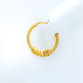 Beautiful Sparkling Hoop 22k Gold Earrings