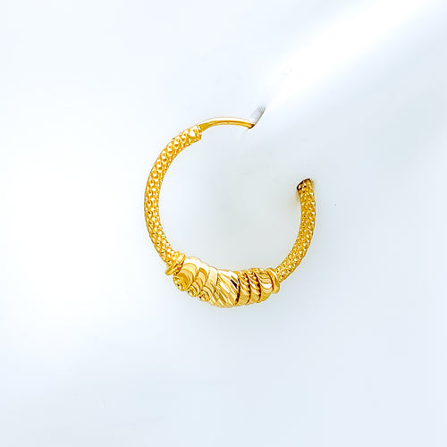 Beautiful Sparkling Hoop 22k Gold Earrings