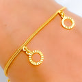 Charming Halo Charm 22k Gold Bracelet