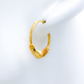 Sparkling Jazzy Hoop 22k Gold Earrings