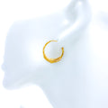 Sparkling Jazzy Hoop 22k Gold Earrings