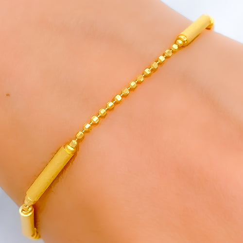 Unique Sand Finish Barrel Bracelet