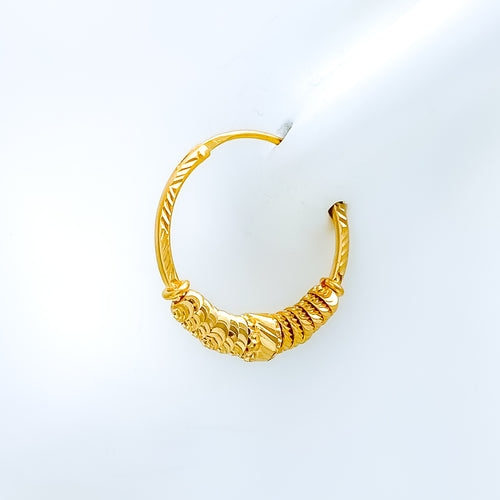 Dazzling Hoop 22k Gold Earrings