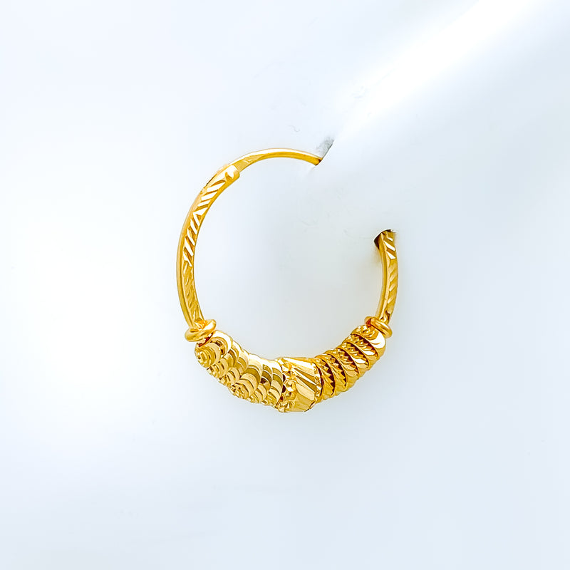 Dazzling Hoop 22k Gold Earrings