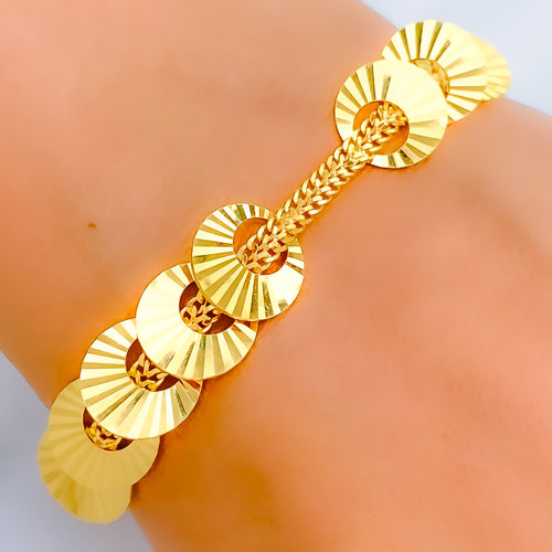 Stunning Striped Disc Bracelet