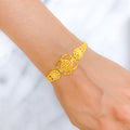 Ornate Jali Yellow Gold Bracelet