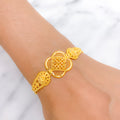 Ornate Jali Yellow Gold Bracelet