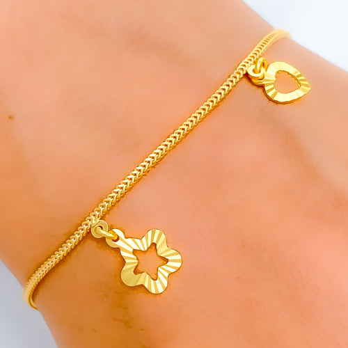 Hearts + Flowers Charm Bracelet