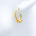 Petite Textured Hoop 22k Gold Earrings