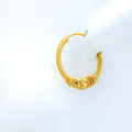 Petite Textured Hoop 22k Gold Earrings