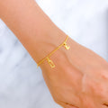 Chic Mixed Charm 22k Gold Bracelet