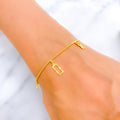 Chic Mixed Charm 22k Gold Bracelet