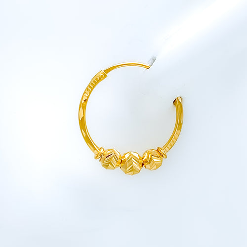 Ritzy Zigzag Hoop 22k Gold Earrings