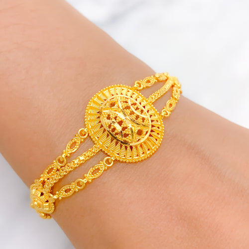 Royal Elevated Yellow Gold Bracelet