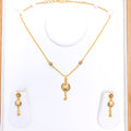 Hanging Meenakari 22k Gold Necklace Set