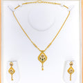 Impressive White Enamel 22k Gold Necklace Set