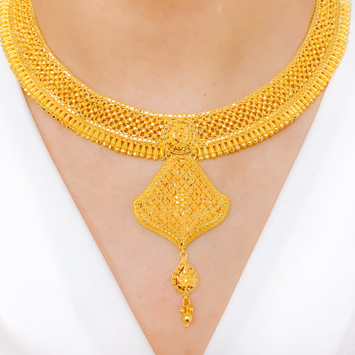 Opulent Yellow Gold Necklace Set