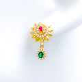 Elegant Sun CZ 22k Gold Earrings