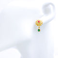 Elegant Sun CZ 22k Gold Earrings