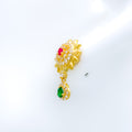 Elegant Sun CZ 22k Gold Earrings