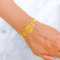 22k-gold-Refined Multi Bead Floral Bracelet 