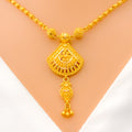 22k-gold-Graceful Floral Fanned Necklace Set 