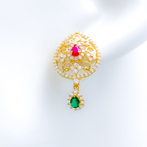 Exquisite Opulent CZ 22k Gold Earrings