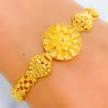 22k-gold-Gorgeous Elevated Flower Bracelet 