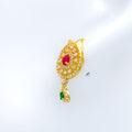 Trendy Pear Drop CZ 22k Gold Earrings