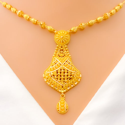 22k-gold-Opulent Floral Beaded Necklace Set 