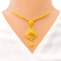 22k-gold-Opulent Floral Beaded Necklace Set 