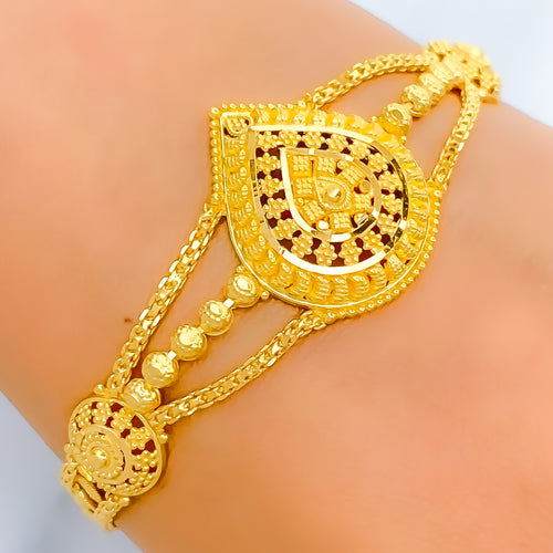 22k-gold-Classic Beaded Drop Bracelet