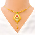 22k-gold-Impressive White Enamel Necklace Set 