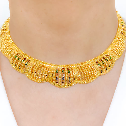 Meena Accented Choker Style Necklace Set