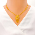 22k-gold-Crescent Hanging Chain Necklace Set 
