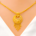 22k-gold-Crescent Hanging Chain Necklace Set 