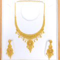 Exclusive Floral Jali 22k Gold Hanging Set