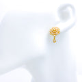 Shining CZ Flower 22k Gold Earrings