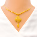 22k-gold-Intricate Dressy Drop Necklace Set 