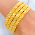 21k-Magnificent Textured Striped Bangles 