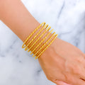 21k-gold-Fine Twisted Rope Style Bangles 