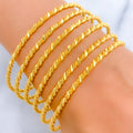 21k-gold-Fine Twisted Rope Style Bangles 